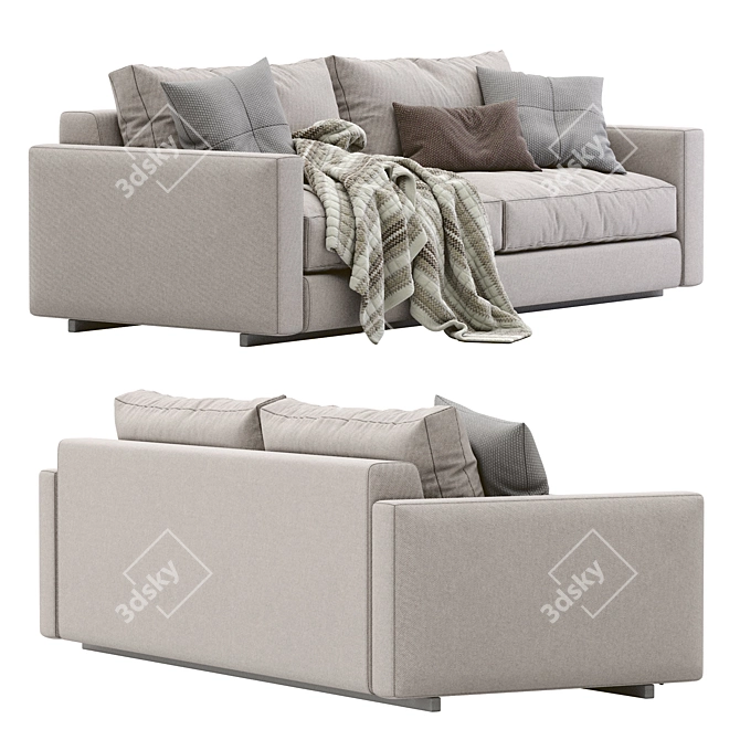Ferlea Simple Sofa: Minimalistic Comfort 3D model image 5