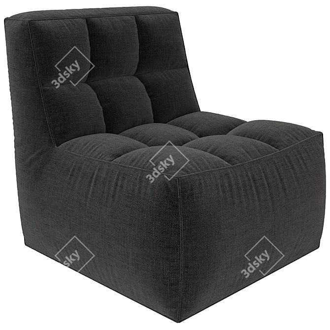 Title: Cozy Snow Boucle Lounge Chair 3D model image 2