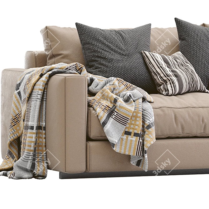 Ferlea Leather Sofa: Sleek & Elegant 3D model image 5