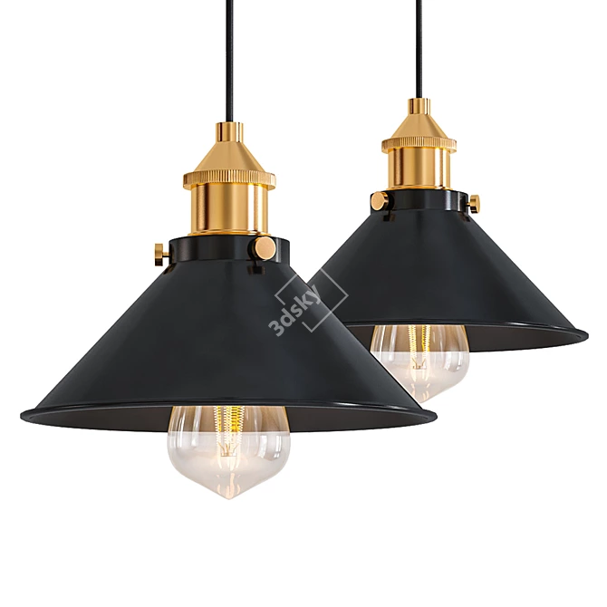 Modern Industrial Hanging Lamp 3D model image 1