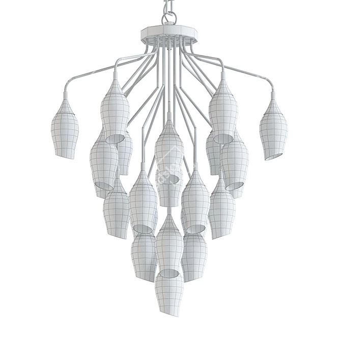 Modern Taper 22 Light Pendant 3D model image 2