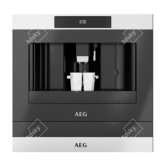 Sleek AEG Appliance Collection: Coffee, Oven, Microwave 3D model image 3