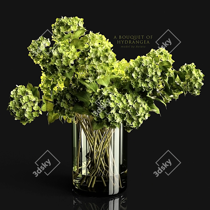 Exquisite Hydrangea Bouquet 3D model image 1