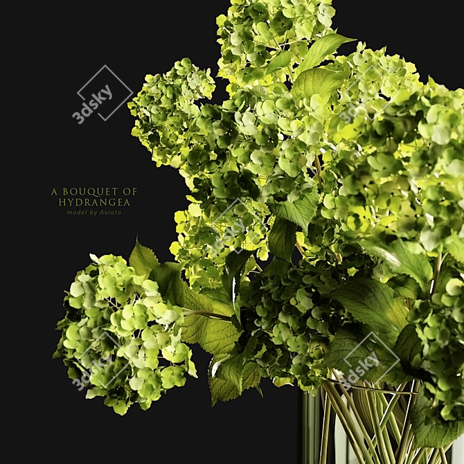 Exquisite Hydrangea Bouquet 3D model image 2