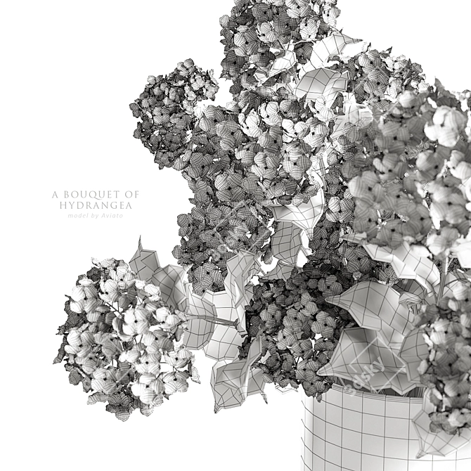 Exquisite Hydrangea Bouquet 3D model image 4