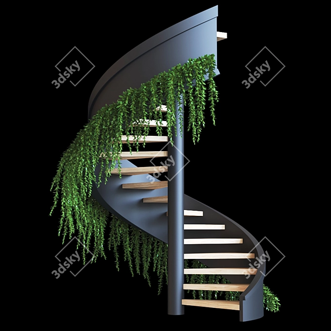 Modern Spiral Staircase 3D model image 2