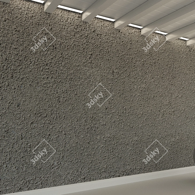Vintage Urban Concrete Wall 3D model image 2
