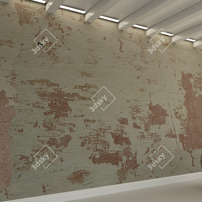 Rough Grey Concrete Wall 3D model image 3