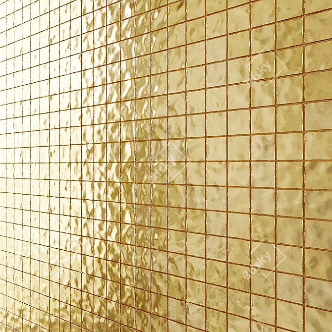 StarMosaic Metal Tiles - Golden Glossy Silver Glossy 3D model image 2