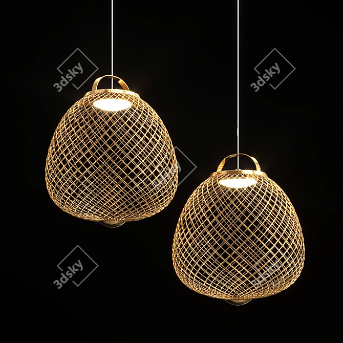 Elegant Pendant Light: Lampatron GARDE 3D model image 2