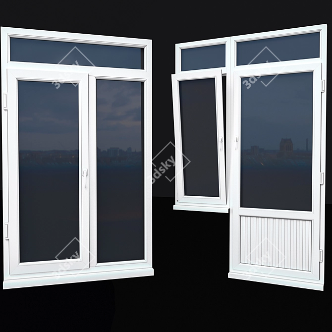 Modern Windows01 3D model image 2