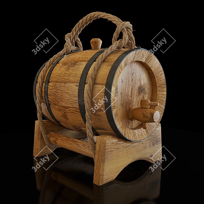 Oak Keg - 5L Wine/Whisky/Cognac 3D model image 1