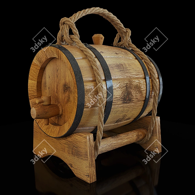 Oak Keg - 5L Wine/Whisky/Cognac 3D model image 2