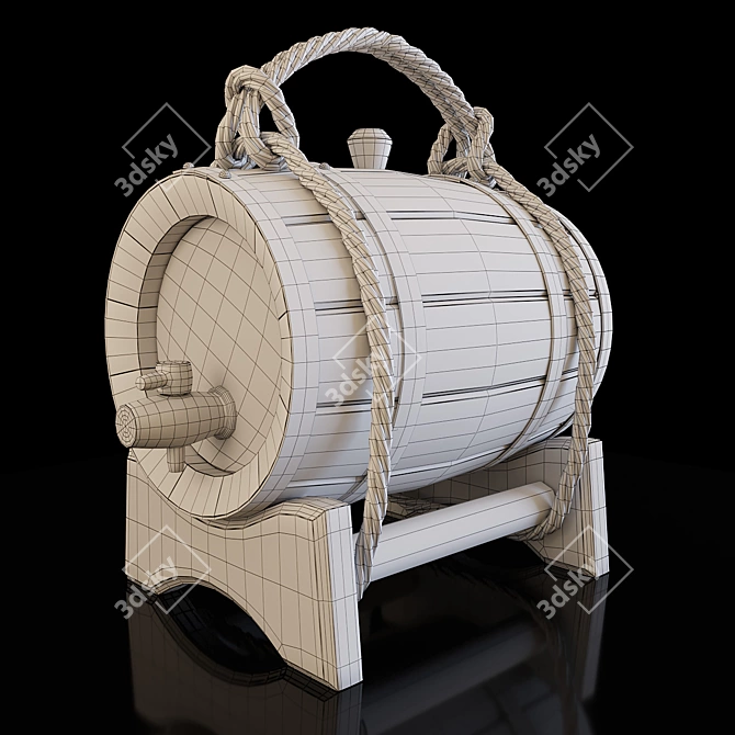 Oak Keg - 5L Wine/Whisky/Cognac 3D model image 3