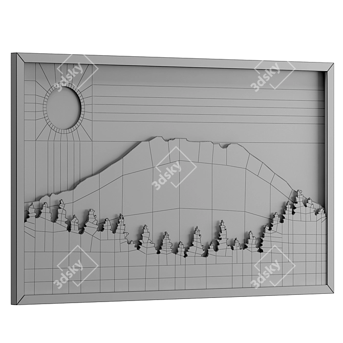 Rustic Wooden Frame 3D model image 3