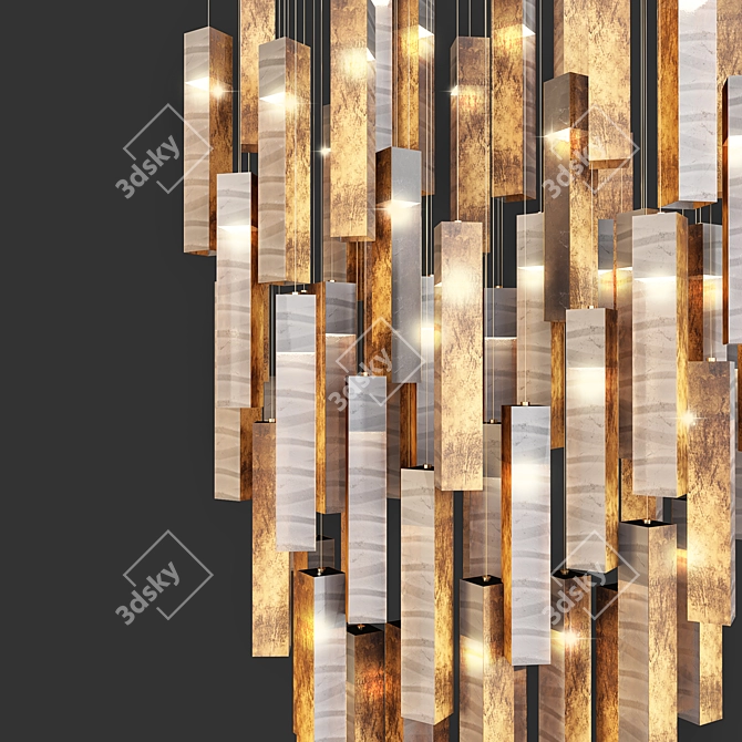 Luxury Crystal Ceiling Light 3D model image 3