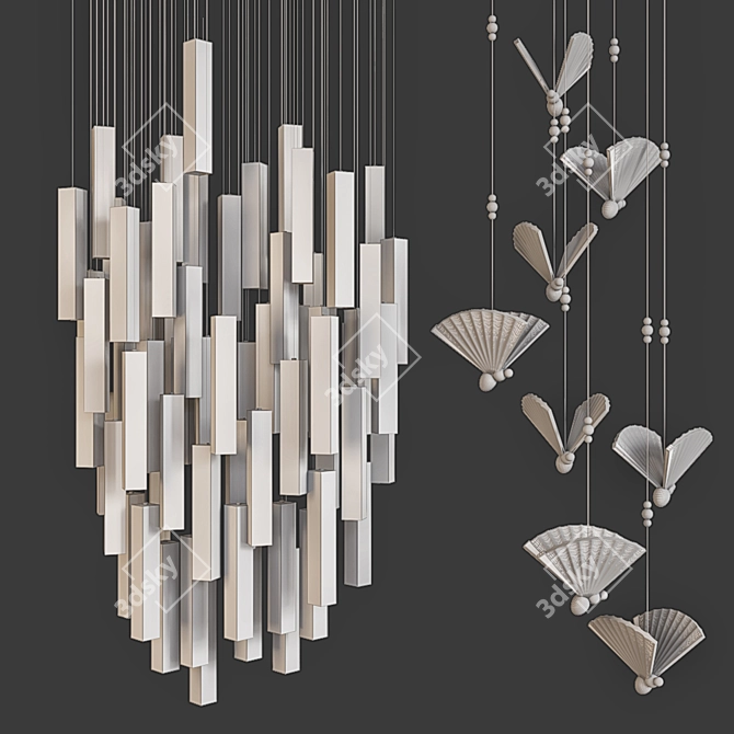 Luxury Crystal Ceiling Light 3D model image 4