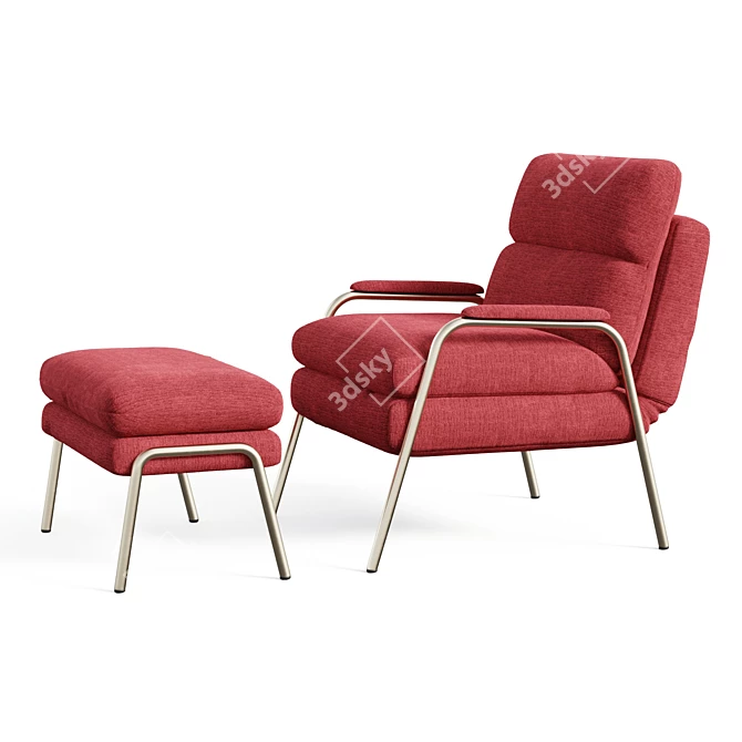 Ausia Comfort Recliner Set 3D model image 2