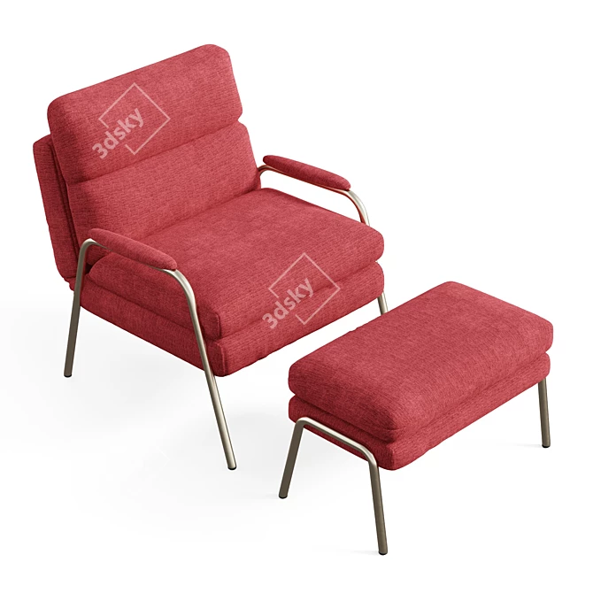Ausia Comfort Recliner Set 3D model image 5