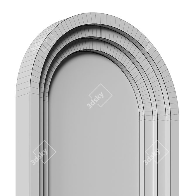 Steel Satin Arch Mirror - 1321x813x102mm 3D model image 4