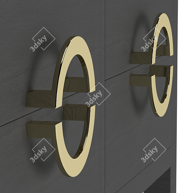 Black Console Chest of Drawers 3D model image 4