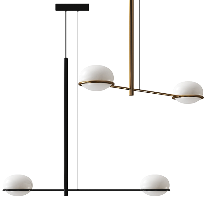 Coco Double Pendant Lamp - Sleek and Luxurious 3D model image 1