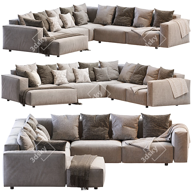 Hills_Sofa: Modern Design, Spacious Comfort 3D model image 1