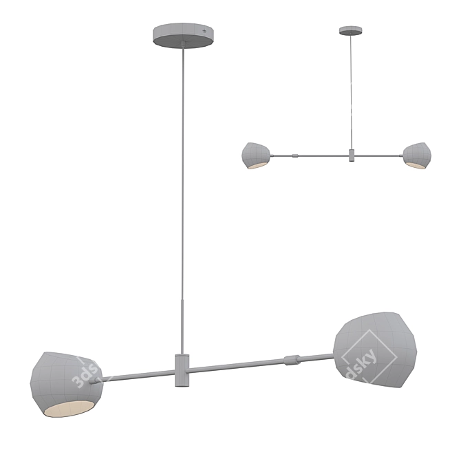 Elegant Acaba Pendant Light 3D model image 2