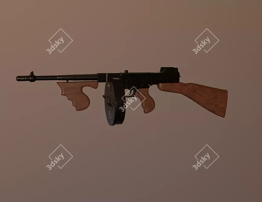 Classic Thompson Submachine Gun 3D model image 1