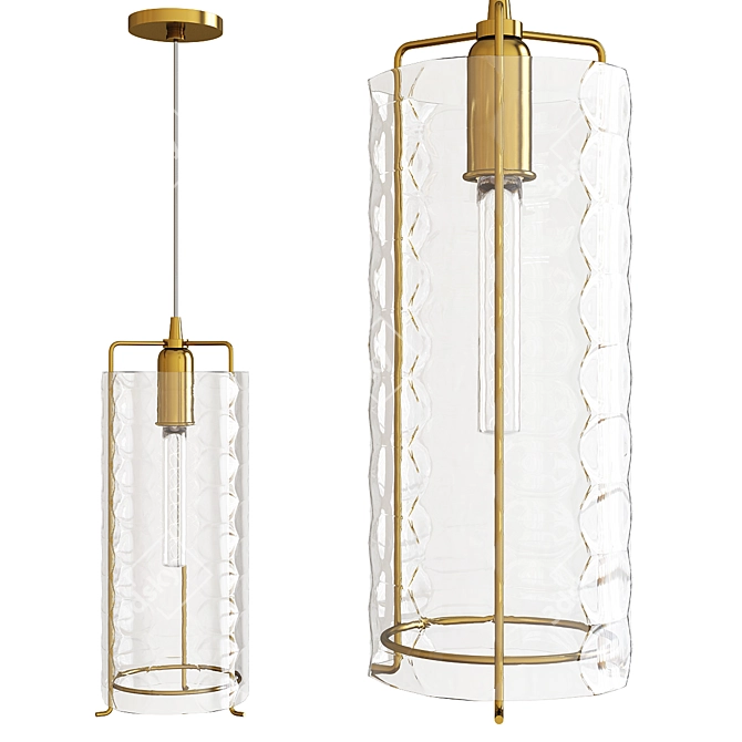 Elegant Ice Pendant Light 3D model image 1