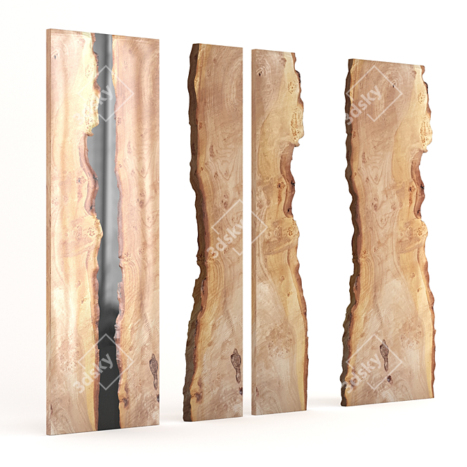 Elm Epoxy Slab: Detailed & Optimized 3D model image 2
