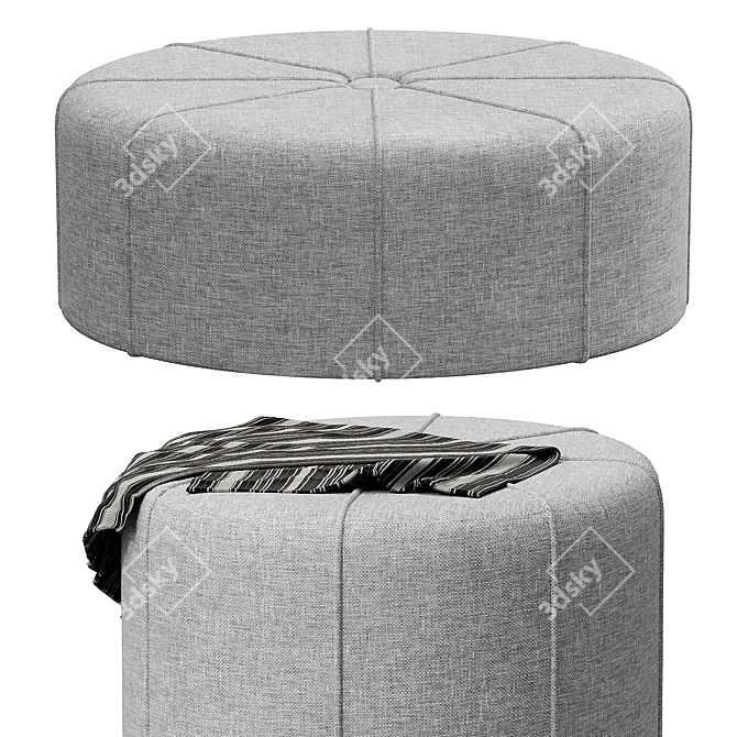Elegant Ferris Oval Ottoman 3D model image 2