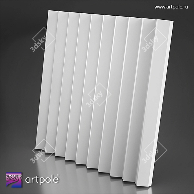 Zigzag-Big 3D Panel: Modern Gypsum Design 3D model image 1