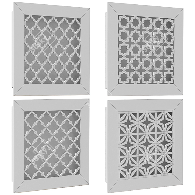 Versatile Ventilation Grill Set 3D model image 3