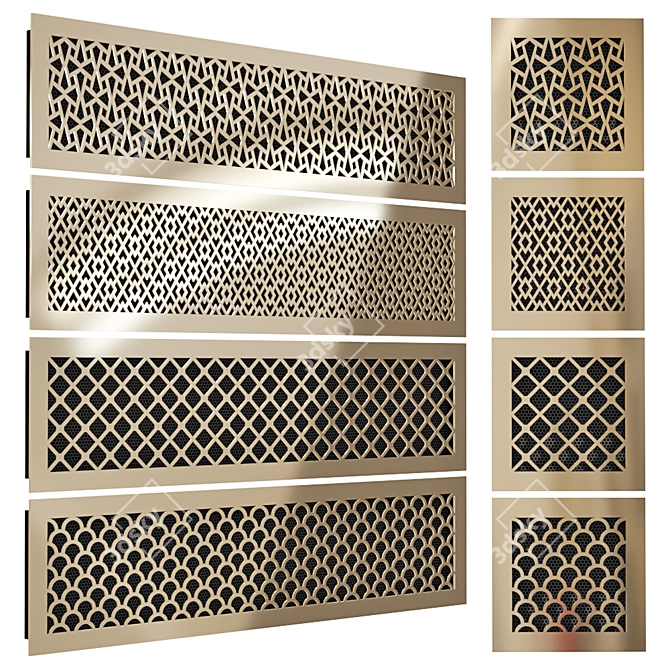 Versatile Ventilation Grill Set 3D model image 1