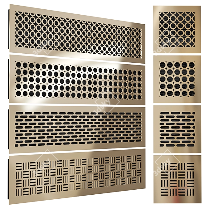 AirFlow Ventilation Grille Set 3D model image 1