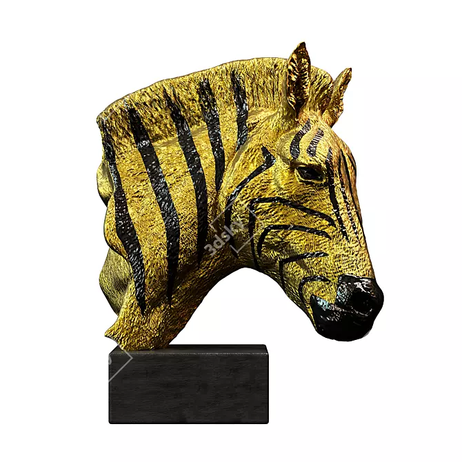 Golden Zebra Deco Object 3D model image 1