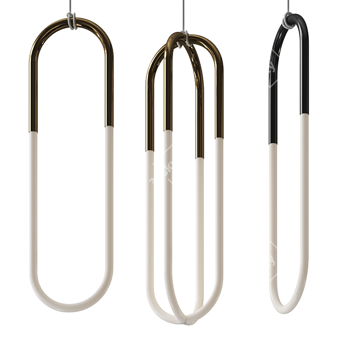 Rudi Double 01 Loop Pendant Lamp 3D model image 1