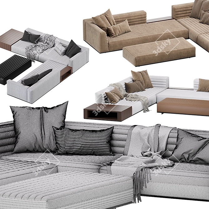 Sleek and Stylish: Minotti Roger Sofa 3D model image 7