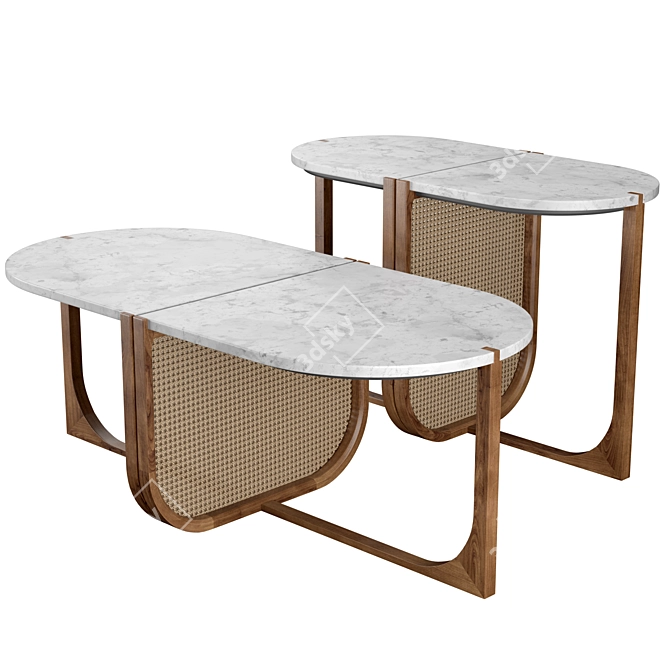 Elegant Vienna Outdoor Coffee Table 3D model image 1