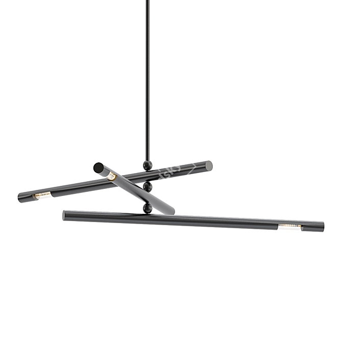 Hendrix 3-Light Chandelier: Elegant Illumination 3D model image 1