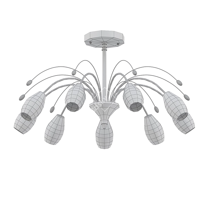 Elegant 9-Light Chandelier 3D model image 2
