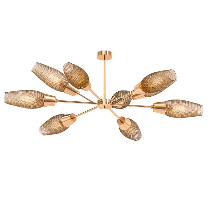 Golden Elegance Ceiling Chandelier 3D model image 1