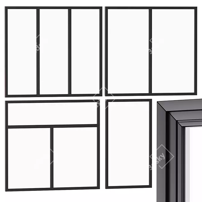 Elegant Stained Glass Panes | Editable Size | 2 Colors 3D model image 6