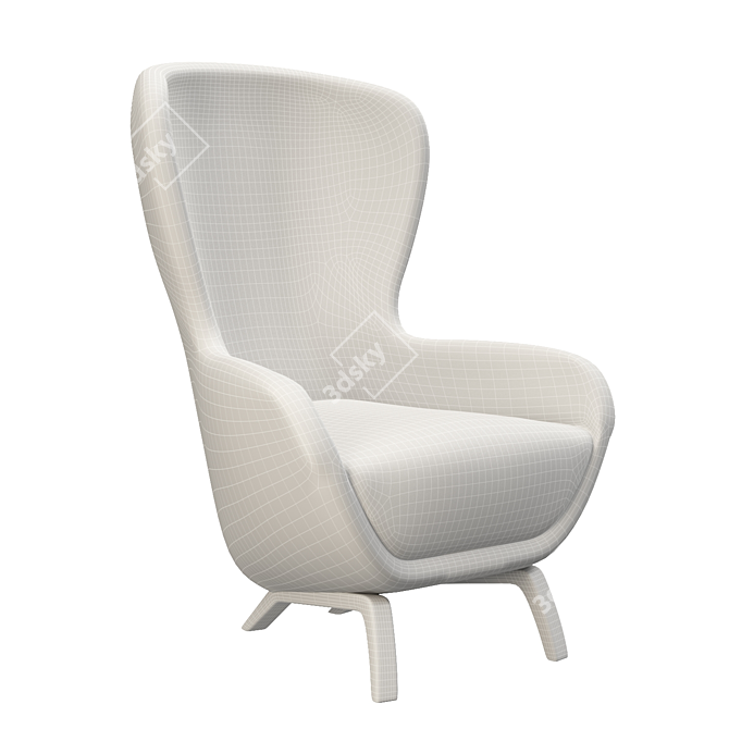 Title: Italian Fluffy Chair in Modern Guelfo Fur 3D model image 4