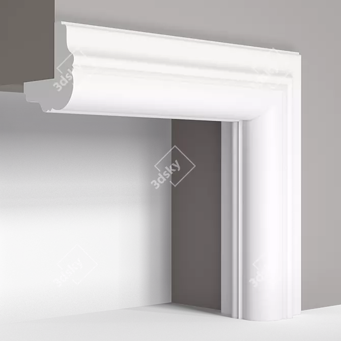 Elegant 40x40mm M-23 Gypsum Molding 3D model image 5