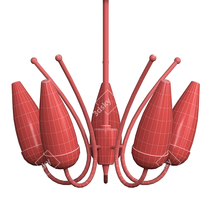Stylish 5-Light Chandelier 3D model image 4