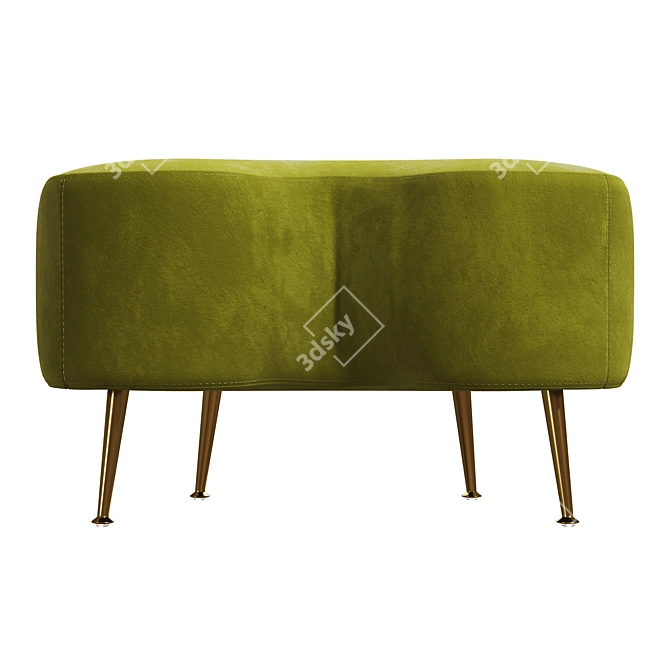 Kid Ottoman: Luxurious Shearling Accent 3D model image 4