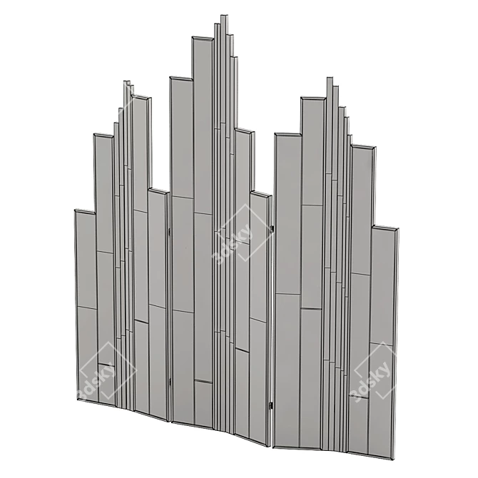 Luxurious Gold Plated Brass Panels 3D model image 2