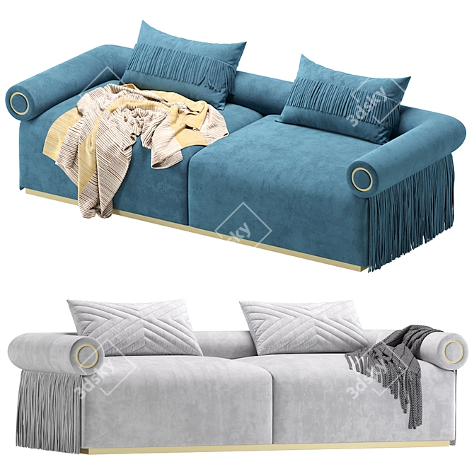 Elegant GALLIANO Sofa: Perfect Piece by Cazarina. 3D model image 2